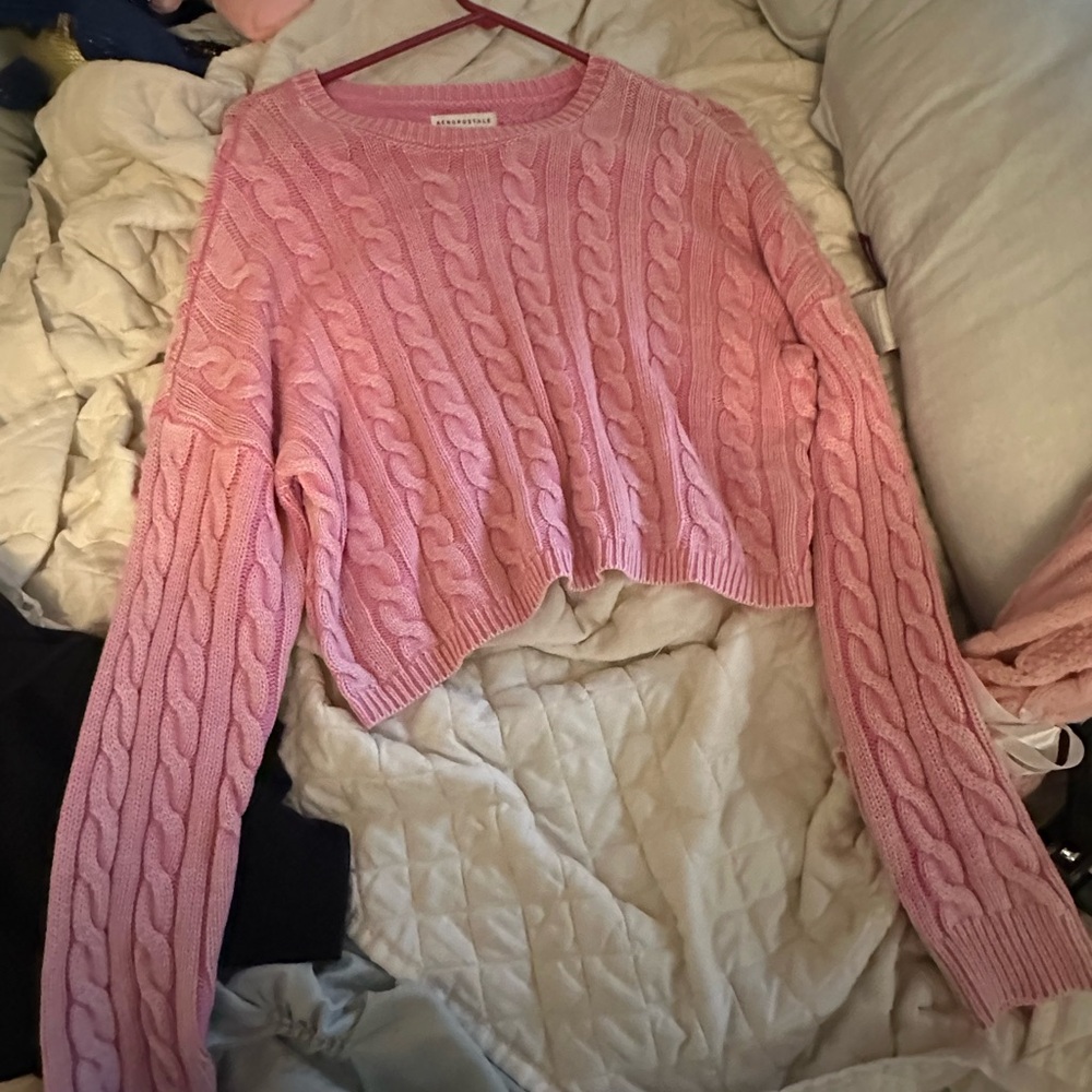 Aeropostale Soft Pink Crew Neck Sweater